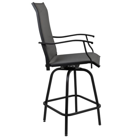 Flash Furniture 2PK Outdoor Stool - 30 inch Patio Bar Stool, Gray 2-ET-SWVLPTO-30-GR-GG